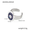 Titanium Steel Women's Ring With Geometric Devil's Eye Design And Electroplating Treatment