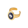 Titanium Steel Women's Ring With Geometric Devil's Eye Design And Electroplating Treatment