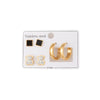 Titanium Steel Women's Simple Geometric Bear Zircon Hoop Earrings Electroplated