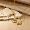 Titanium Steel Women's Sun Pendant Necklace Fashion Design Light Luxury Niche High End Jewelry Cross Chain Electroplated