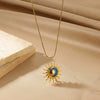 Titanium Steel Women's Sun Pendant Necklace Fashion Design Light Luxury Niche High End Jewelry Cross Chain Electroplated