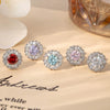 Titanium Steel Women's Sweet Geometric Flower Pattern Zirconia Earrings