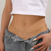 Titanium Steel Women's Sweet Style Love Stars Waist Chain For Summer