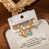Titanium Steel Women's Threedimensional Butterfly Flower And Star Shape Electroplating Earrings Set