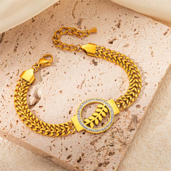 Titanium Steel Women's Vintage Hiphop Style Bracelet With Animals And Zodiac Signs Electroplated