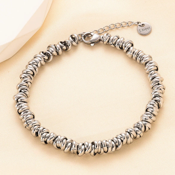 Titanium Steel Woven Ring Bracelet Cartoon And Plant Flowers Style Electroplated