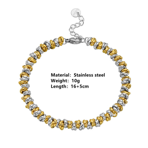 Titanium Steel Woven Ring Bracelet Cartoon And Plant Flowers Style Electroplated