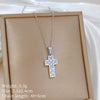 Titanium Steel Zircon Cross Geometric Style Electroplating Unisex Necklace