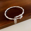 Titanium Steel Zircon Electroplated Real Gold Niche Geometric Bracelet For Women