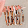 Titanium Steel Zircon Electroplated Real Gold Niche Geometric Bracelet For Women