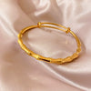 Titanium Steel Zircon Electroplated Real Gold Niche Geometric Bracelet For Women