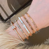 Titanium Steel Zircon Electroplated Real Gold Niche Geometric Bracelet For Women