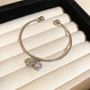 Titanium Steel Zircon Electroplated Real Gold Niche Geometric Bracelet For Women