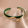 Titanium Steel Zircon Electroplated Real Gold Niche Geometric Bracelet For Women