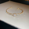 Titanium Steel Zircon Electroplated Real Gold Niche Geometric Bracelet For Women