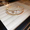Titanium Steel Zircon Electroplated Real Gold Niche Geometric Bracelet For Women