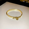 Titanium Steel Zircon Electroplated Real Gold Niche Geometric Bracelet For Women