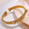 316L Stainless Steel Zircon Encrusted Bracelet Electroplated Simple Geometric Style Jewelry