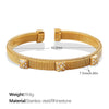 316L Stainless Steel Zircon Encrusted Bracelet Electroplated Simple Geometric Style Jewelry