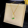 Titanium Steel Zircon Flower Clavicle Chain For Women With Geometric Pattern