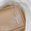 Titanium Steel Zircon Geometric Cross Furnace Real Gold Plated Unisex Necklace