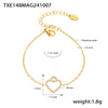 Titanium Steel Zircon Heart Shape Electroplated Clavicle Necklace And Bracelet Set For Women