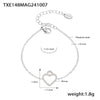 Titanium Steel Zircon Heart Shape Electroplated Clavicle Necklace And Bracelet Set For Women