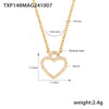 316L Stainless Steel Zircon Heart Shaped Electroplated Women's Clavicle Necklace And Bracelet Set