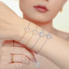316L Stainless Steel Zircon Heart Shaped Electroplated Women's Clavicle Necklace And Bracelet Set