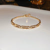Titanium Steel Zircon Inlaid Niche Geometric Women's Bracelet Real Gold Electroplated