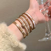 Titanium Steel Zircon Inlaid Niche Geometric Women's Bracelet Real Gold Electroplated