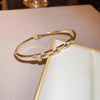 Titanium Steel Zircon Inlaid Niche Geometric Women's Bracelet Real Gold Electroplated