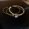Titanium Steel Zircon Inlaid Niche Geometric Women's Bracelet Real Gold Electroplated