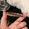 Titanium Steel Zircon Inlaid Niche Geometric Women's Bracelet Real Gold Electroplated