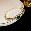 Titanium Steel Zircon Inlaid Niche Geometric Women's Bracelet Real Gold Electroplated