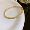 Titanium Steel Zircon Inlaid Niche Geometric Women's Bracelet Real Gold Electroplated