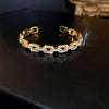 Titanium Steel Zircon Inlaid Niche Geometric Women's Bracelet Real Gold Electroplated