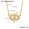 316L Stainless Steel Zircon Jewelry Set With Devil's Eye Pattern And Microinlaid Electroplating For Women