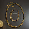 Titanium Steel Zircon Necklace Bracelet Set Electroplating Women's Jewelry