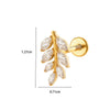 Titanium Zircon Leaf Crown Internal Thread Lip Nail Earrings For Women Puncture Jewelry