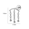 Titanium Zircon Leaf Crown Internal Thread Lip Nail Earrings For Women Puncture Jewelry