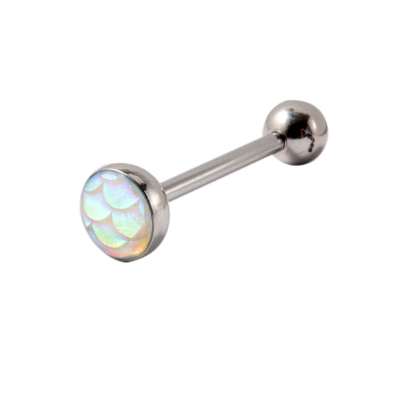 Tongue Ring Stainless Steel Insect Pattern Polishing