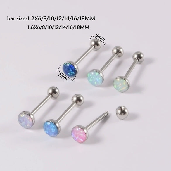 Tongue Ring Stainless Steel Star Polishing
