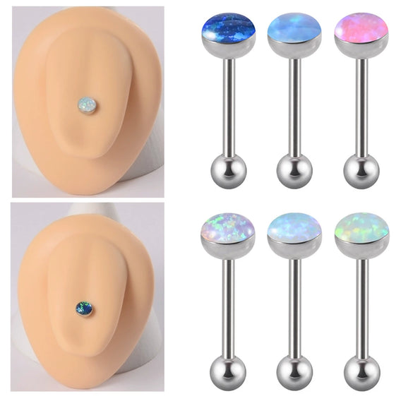 Tongue Ring Stainless Steel Star Polishing