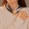 Towel Buckle And Scarf Knot Buckle Dualuse Accessories Titanium Steel Bow Ring Fashion Styling Electroplating For Women
