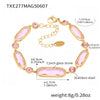 Translucent Czech Glass Stitching Handmade Bracelet With Geometric Pattern In Stainless Steel And Electroplating For Women