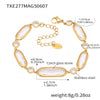 Translucent Czech Glass Stitching Handmade Bracelet With Geometric Pattern In Stainless Steel And Electroplating For Women