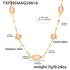 Transparent Imported Glass And Small Steel Bead Elegant Light Luxury Geometric Stainless Steel Women's Necklace With Electroplating