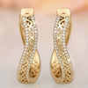 Trendy Bohemian Palace Style Geometric Sshaped Microinlaid Hollow Irregular Zircon Copper Earrings For Women