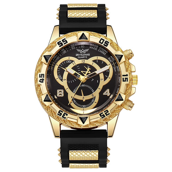 Trendy Business Men's Round Dial Alloy Band Watch With Ordinary Glass Mirror